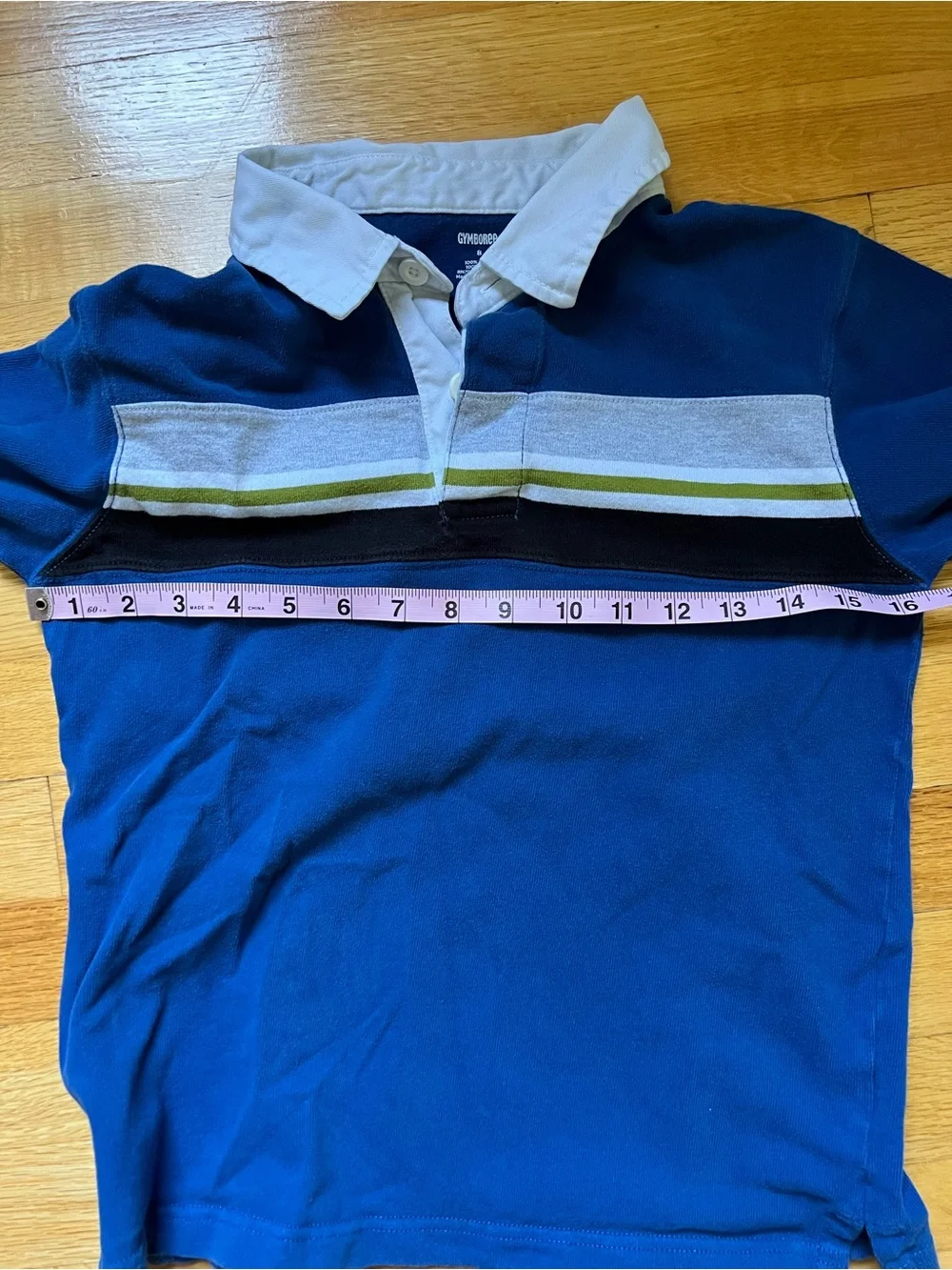 Thick, Soft Cotton GYMBOREE Blue Striped Rugby Polo w/ White Collar size youth 8